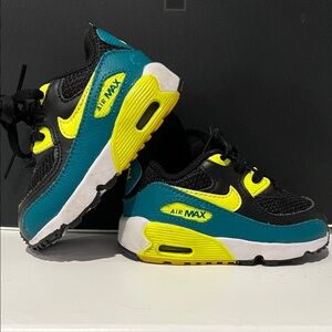 Nike Air Max Kids Sneakers - Black, Yellow, Teal